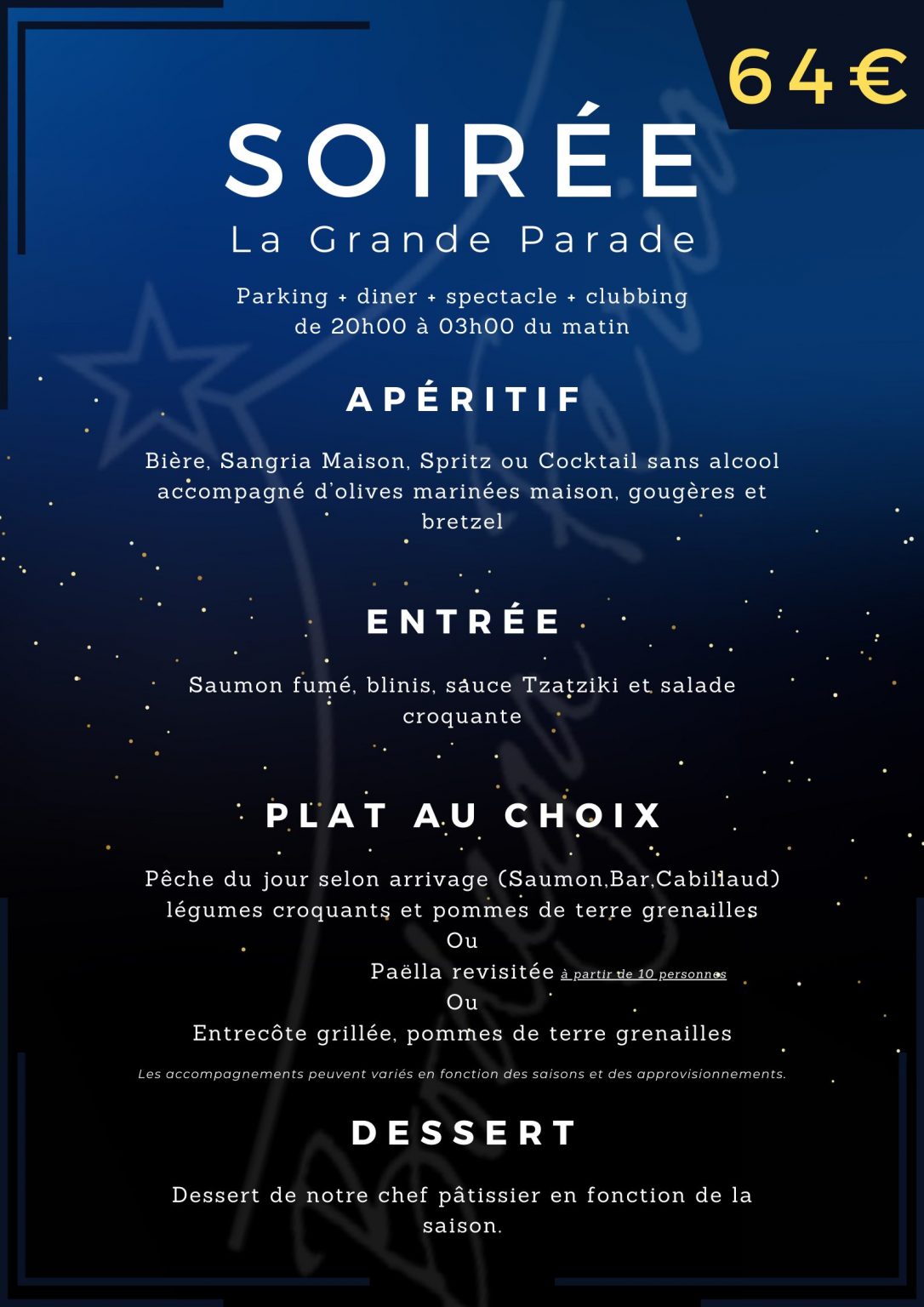 Parade Menu Menu La Grande Parade - Bodega Feria